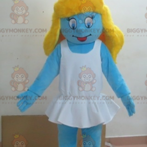 Niebieski kostium maskotka Smerfetka słynna postać BIGGYMONKEY™