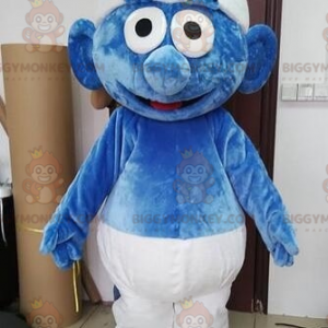 BIGGYMONKEY™ Maskottchen-Kostüm der Schlumpf-Blau-Cartoon-Figur