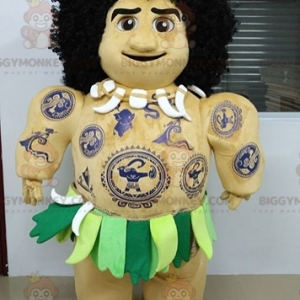 Costume de mascotte BIGGYMONKEY™ de Maui tahitien tatoué dans