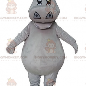 Cute Plump Gray Hippo BIGGYMONKEY™ Mascot Costume -