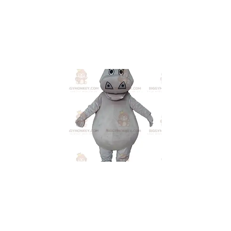 Söpö pullea harmaa virtahepo BIGGYMONKEY™ maskottiasu - Söpö pullea harmaa virtahepo BIGGYMONKEY™ maskottiasu -