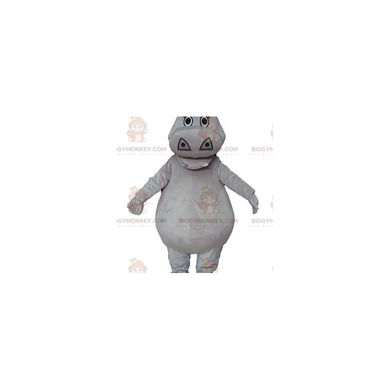 Traje de mascote de hipopótamo cinza gorducho fofo BIGGYMONKEY™ Traje de mascote de hipopótamo cinza gorducho fofo BIGGYMONKEY™