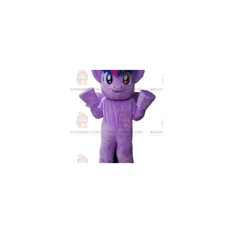 Fantasia de mascote de pônei roxo gigante muito quente