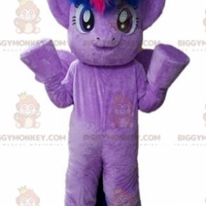 Fantasia de mascote de pônei roxo gigante muito quente