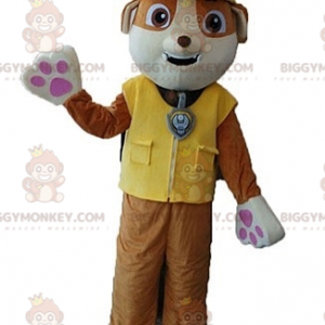 Costume de mascotte BIGGYMONKEY™ de chien marron et blanc avec