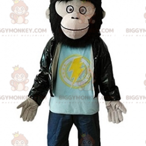 Gorilla Hairy Monkey BIGGYMONKEY™ maskotkostume med læderjakke
