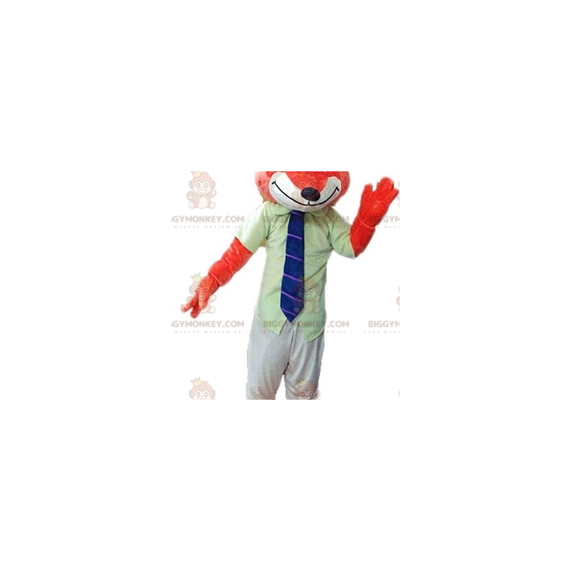 Disfraz de mascota Orange Fox BIGGYMONKEY™ con corbata - Disfraz de mascota Orange Fox BIGGYMONKEY™ con corbata -