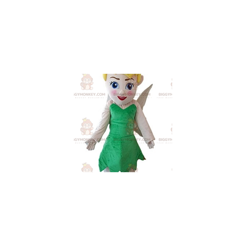 Fairy BIGGYMONKEY™ mascot costume with green dress. Tinker Bell