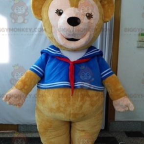 BIGGYMONKEY™ maskotkostume af beige og lyserød bamse i