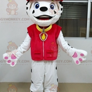 BIGGYMONKEY™ White & Black Dalmatian Dog Mascot Costume Dressed