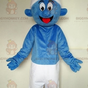 Blauwe smurf beroemde stripfiguur BIGGYMONKEY™ mascottekostuum