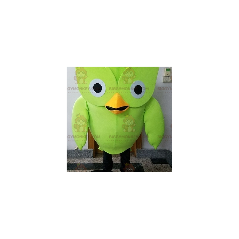 Reuze Uil Groene Vogel BIGGYMONKEY™ Mascottekostuum -