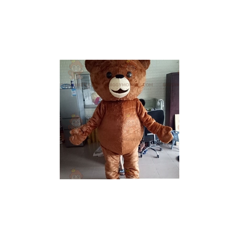Costume de mascotte BIGGYMONKEY™ de nounours marron dodu et Costume de mascotte BIGGYMONKEY™ de nounours marron dodu et
