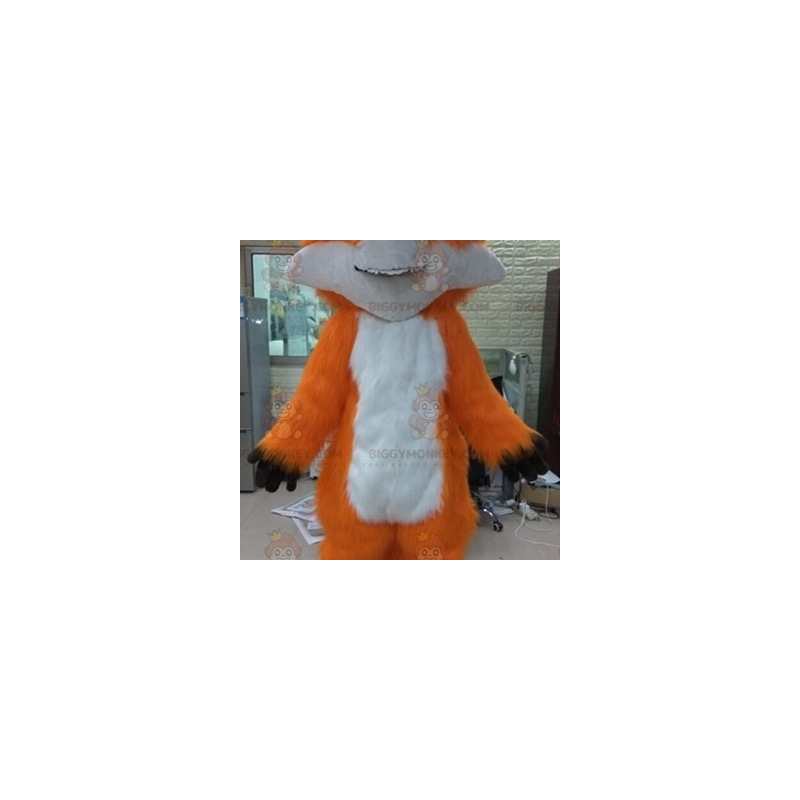 BIGGYMONKEY™ Soft and Furry White and Orange Fox Mascot Costume BIGGYMONKEY™ Soft and Furry White and Orange Fox Mascot Costume