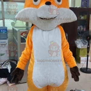 Soft Colorful Orange and White Fox BIGGYMONKEY™ Mascot Costume