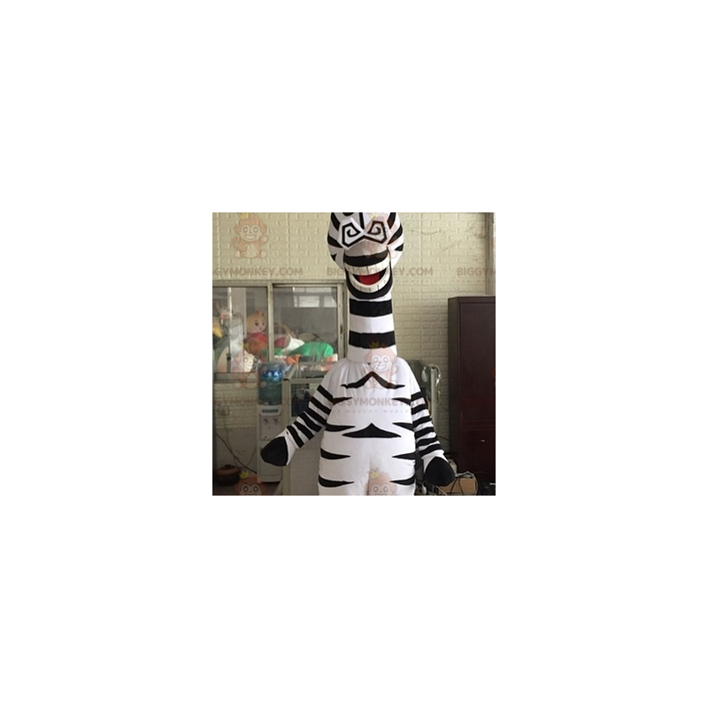 BIGGYMONKEY™ Marty Famous Cartoon Zebra Μασκότ Μαδαγασκάρη - Μασκότ διάσημων χαρακτήρων - BIGGYMONKEY_07293 - BiggyMonkey.com
