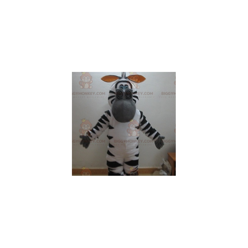 BIGGYMONKEY™ Marty Famous Cartoon Zebra Madagascar Mascot