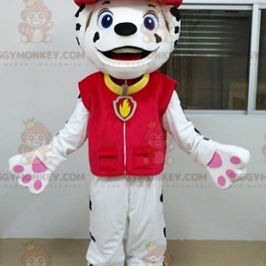 BIGGYMONKEY™ Mascot Costume Dalmatian In Firefighter Outfit –