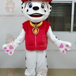 Kostým maskota BIGGYMONKEY™ Dalmatin v hasičském oblečení –