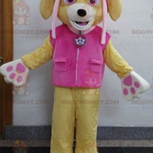 Disfraz de mascota BIGGYMONKEY™ Perro beige con traje rosa -