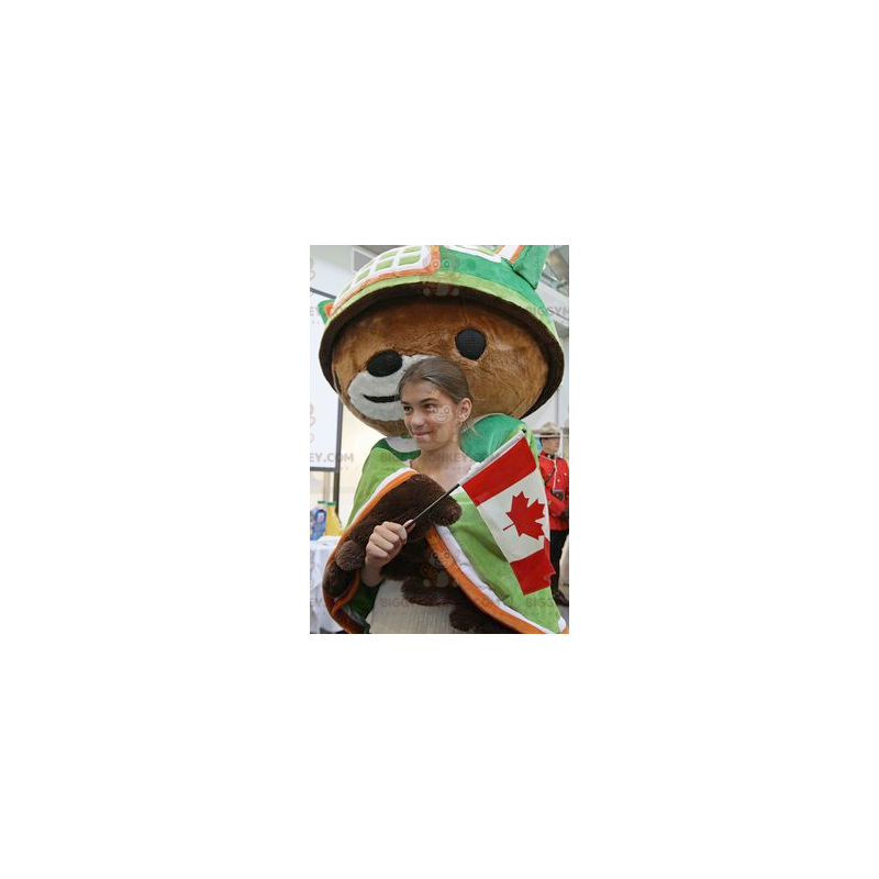 Costume da mascotte da orso bruno BIGGYMONKEY™ con mantello Costume da mascotte da orso bruno BIGGYMONKEY™ con mantello