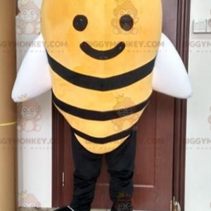 BIGGYMONKEY™ Maskottchenkostüm mit gelb-schwarzer Riesenbiene.