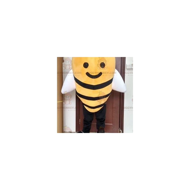 BIGGYMONKEY™ mascottekostuum van een gigantische gele en zwarte BIGGYMONKEY™ mascottekostuum van een gigantische gele en zwarte