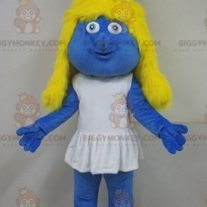 BIGGYMONKEY™ Cartoon Famous Blonde Smurfette Mascot Costume -