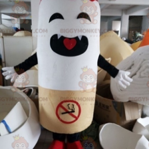 Jätte cigarett BIGGYMONKEY™ maskotdräkt med förbudsskylt -