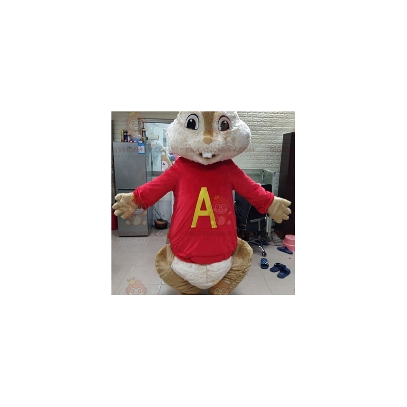 Tecknad Alvin Squirrel BIGGYMONKEY™ maskotdräkt - Maskoter kända människor - BIGGYMONKEY_07342 - BiggyMonkey.com