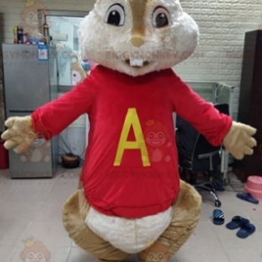 Tecknad Alvin Squirrel BIGGYMONKEY™ maskotdräkt - Maskoter kända människor - BIGGYMONKEY_07342 - BiggyMonkey.com