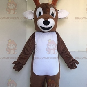 White and brown reindeer BIGGYMONKEY™ mascot costume. Moose