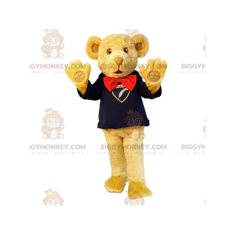 Costume de mascotte BIGGYMONKEY™ d'ours en peluche beige avec