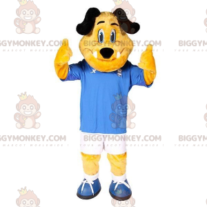 BIGGYMONKEY™ Mascot Costume Yellow & Black Dog In Sportswear -