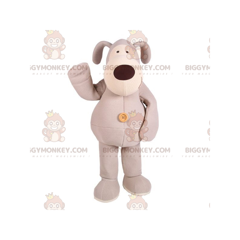 Grijze en witte pluche hond BIGGYMONKEY™ mascottekostuum - Grijze en witte pluche hond BIGGYMONKEY™ mascottekostuum -