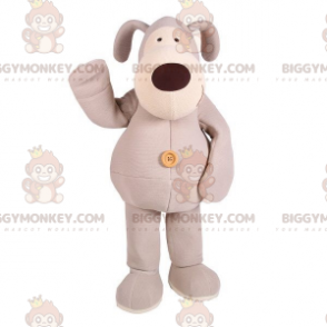 Grijze en witte pluche hond BIGGYMONKEY™ mascottekostuum -