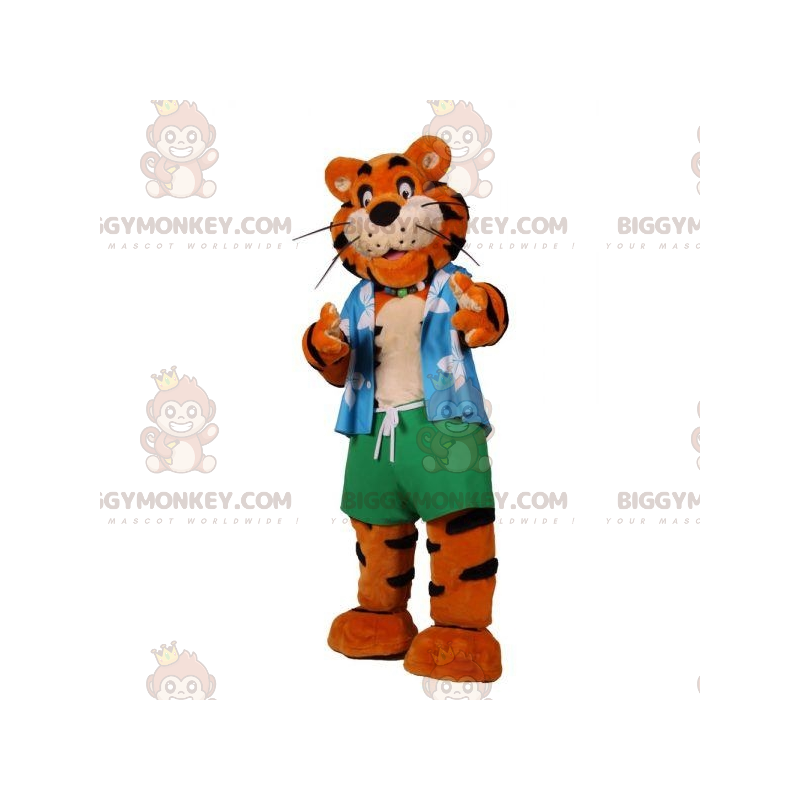 Disfraz de mascota BIGGYMONKEY™ de tigre naranja y negro Traje Disfraz de mascota BIGGYMONKEY™ de tigre naranja y negro Traje
