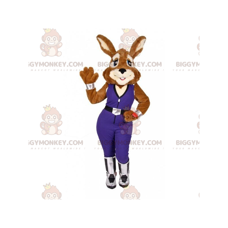 Bunny BIGGYMONKEY™ mascot costume with jumpsuit. bunny costume Bunny BIGGYMONKEY™ mascot costume with jumpsuit. bunny costume