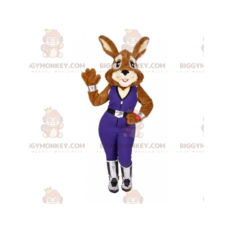 Costume de mascotte BIGGYMONKEY™ de lapine avec une