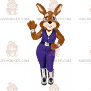 Costume de mascotte BIGGYMONKEY™ de lapine avec une