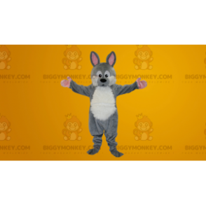 Grijs en wit konijn BIGGYMONKEY™ mascottekostuum -