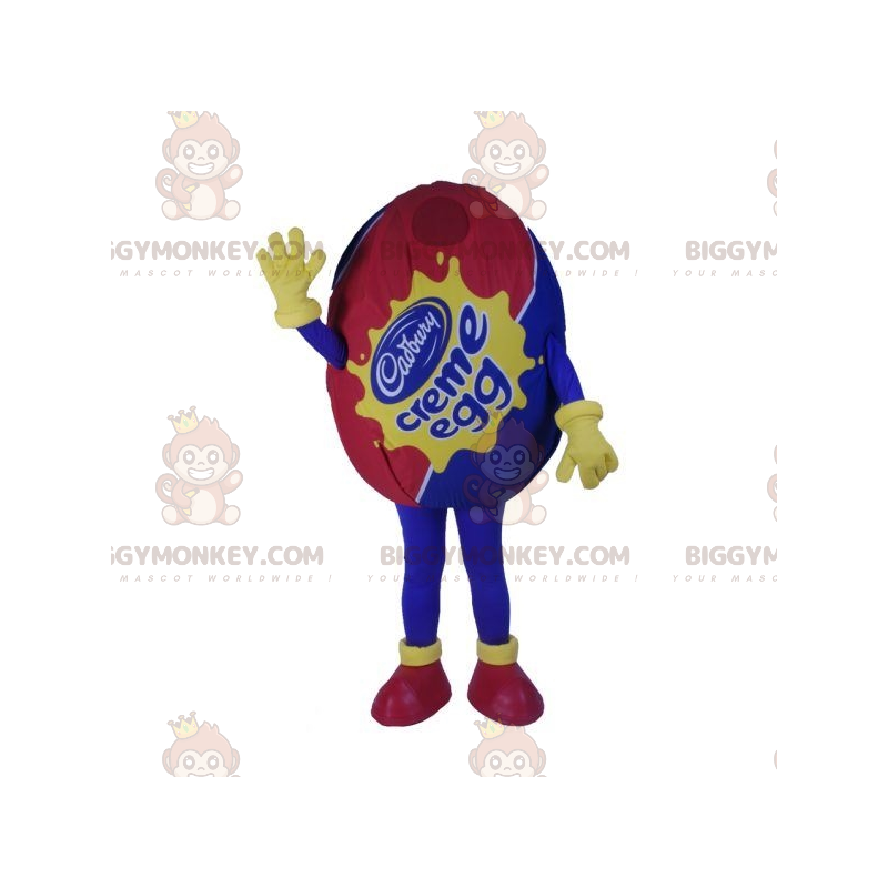 Traje de mascote BIGGYMONKEY™ Ovo Gigante Vermelho e Azul.