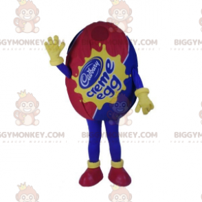 Traje de mascote BIGGYMONKEY™ Ovo Gigante Vermelho e Azul.