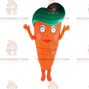Gigantische oranje en groene wortel BIGGYMONKEY™ mascottekostuum - Plantaardige mascotte - BIGGYMONKEY_07377 - BiggyMonkey.com