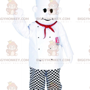 Traje de mascote Chef BIGGYMONKEY™ com chapéu. fantasia de chef