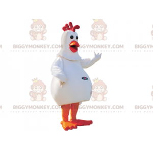 Gigantische witte en rode kip BIGGYMONKEY™ mascottekostuum -