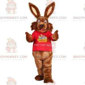 Blødt og sødt brun kanin BIGGYMONKEY™ maskotkostume. kanin