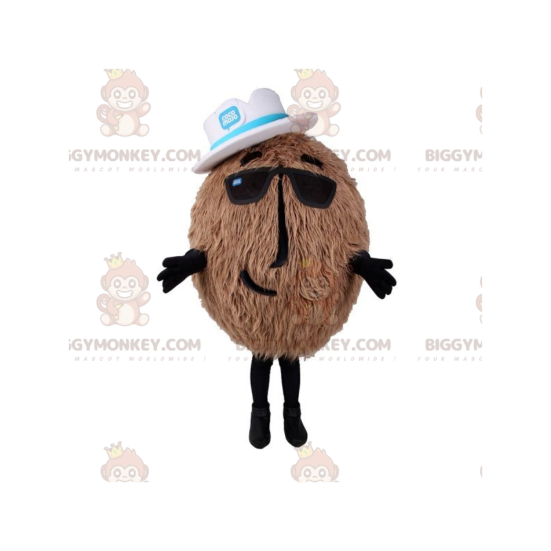Traje de mascote gigante de coco cabeludo BIGGYMONKEY™ com Traje de mascote gigante de coco cabeludo BIGGYMONKEY™ com