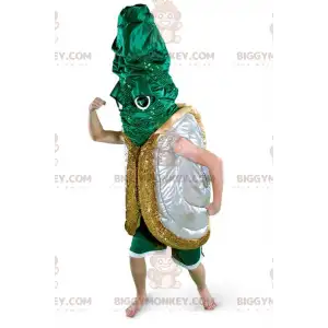 Silver Green and Gold Shell BIGGYMONKEY™ Mascot Costume -