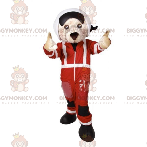 Kostým maskota psa BIGGYMONKEY™ v pilotním oblečení. Kostým